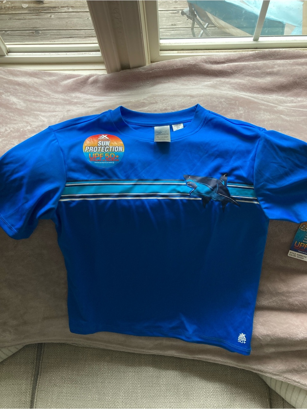 ZeroXposur Bright Blue Boys' Short Sleeve Swim Shirt
